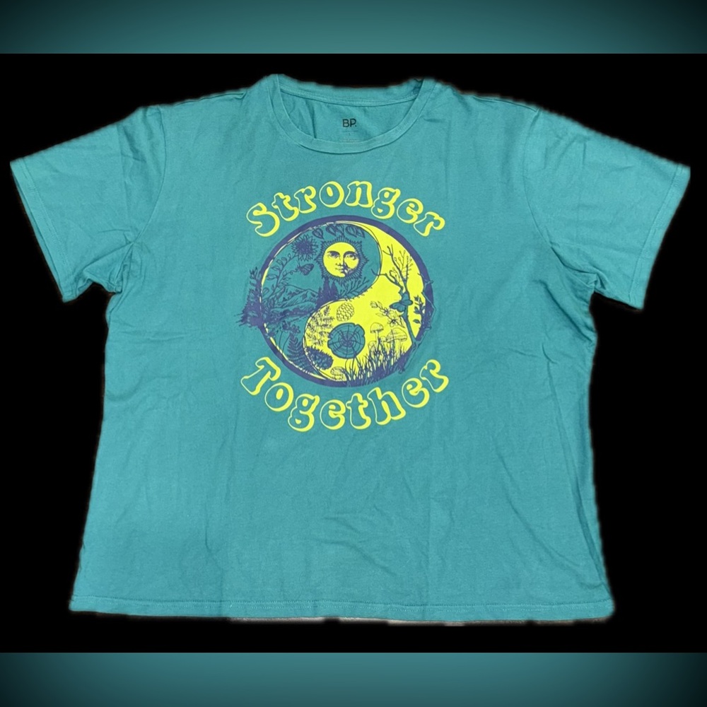 BP. green shirt with center detail